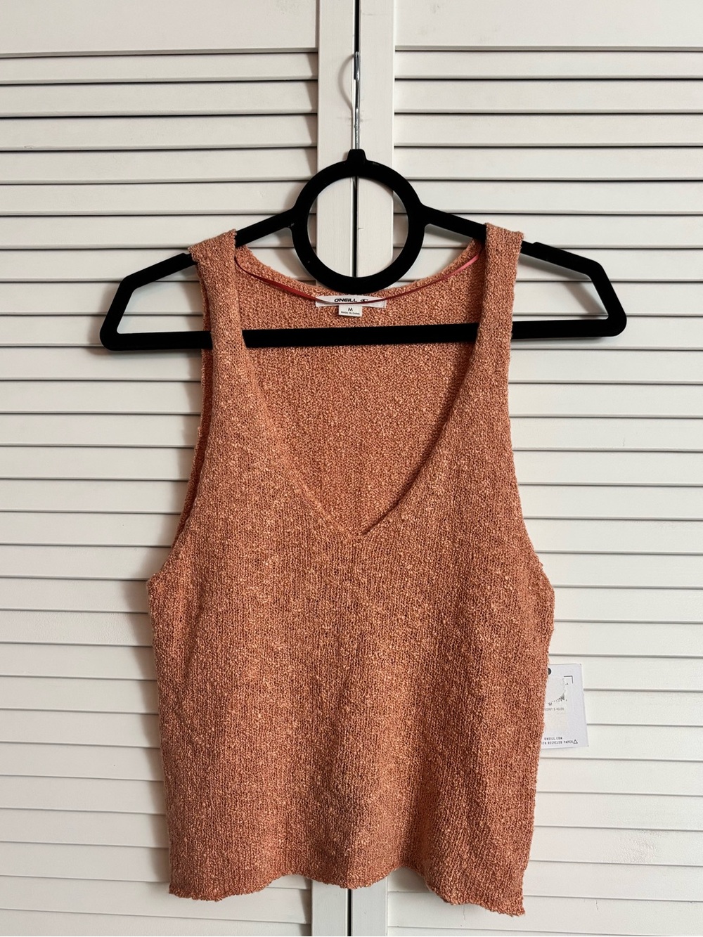 O'Neill Women’s Textured Knit Deep Scoop V-Neck Tank Top, Size: Medium, NWT